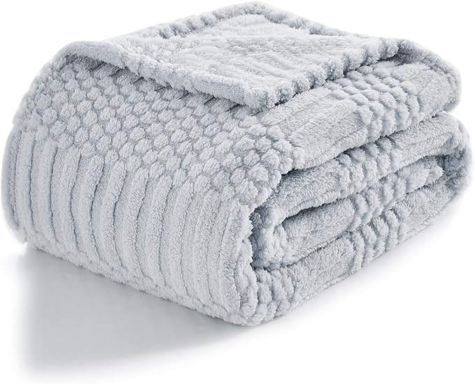 lifein Throw Blanket for Couch-Light Grey Boho Throw Blanket, Soft Fleece Plush Lightweight Blankets&Throws for All Seasons, Fuzzy Decorative Blankets for Livingroom Bed Sofa Chair (50x60, Light Grey)