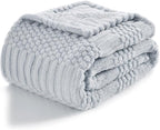 lifein Throw Blanket for Couch-Light Grey Boho Throw Blanket, Soft Fleece Plush Lightweight Blankets&Throws for All Seasons, Fuzzy Decorative Blankets for Livingroom Bed Sofa Chair (50x60, Light Grey)