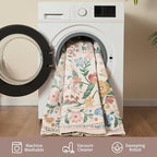 AMOAMI Vintage Floral Runners for Hallways Indoor, 2'6''x8' Kitchen Runner Rug Non Slip Machine Washable Entryway Rug Runner Ultra Soft Boho Carpet Runner for Hallway Kitchen Bedside Entryway, Beige