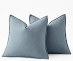 MIULEE Decorative Linen Euro Sham Pillow Covers 26x26 Blue Grey Boho FarmhouseNeutral Couch Throw Pillows for Bed Pack of 2 Accent Coastal Modern Pillowcase Summer Sofa Livingroom Home Decor