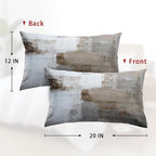 Britimes Throw Pillow Covers Modern Home Art Decor, 12 x 20 Inches Set of 2 Abstract Oil Painting Pillowcases for Bedroom, Living Room, Cushion Couch Sofa, Beige Home Grey Brown