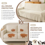 Couch Cover for Dogs, Boho Sofa Covers for 3 Cushion Couch, Chenille Sofa Slipcover for Pets Washable, L-Shape Sectional Couch Loveseat Cover Soft Throw Blankets with Tassels(91x118,Arc Beige)