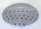 ICC 32 Inch Floor Pillows & Cushions covers Decorative Hippie Mandala Pouf Pillow covers Bohemian Seating Meditation Cushion Cover Large Boho Ottoman Case Pillowcase for Couch Grey