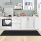 KitchenClouds Kitchen Mat Cushioned Anti Fatigue Kitchen Rug 0.8inch Water Resistant Non Slip Kitchen Rugs and Mats Standing Desk Mat Comfort Floor Mats for Kitchen Sink Office (17.3"x60",Black)