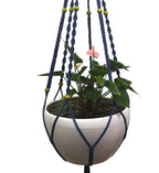 Plant Hanger Macrame Cotton 6 Legs 51 Inches in Tan and Green Color for Indoor Outdoor, Living Room, Kitchen, Deck, Patio, High and Low Ceiling with Size of 10-12 inches Without THE Pot (Navy Blue)