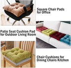 Tiita Dining Chair Seat Cushions 18x18 Inch Office Chair Pads Square Floor Pillows Pad for Outdoor Kitchen Dining Chairs with Ties Set of 4 (Coffee)
