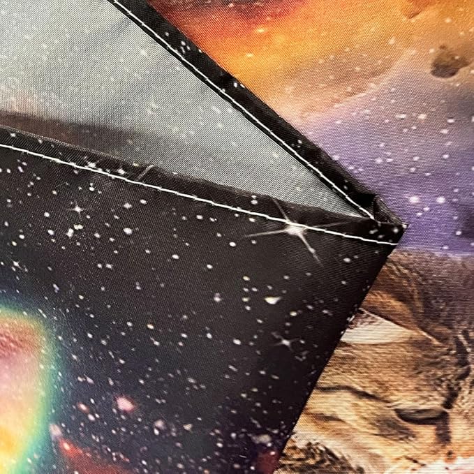 Cats Tapestry, Cool Funny Kittens Starry Sky Nebula Galaxy Milky Way Space Psychedelic Hippie Wall Hanging for Home Decor, 71x60 Inches