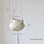 Macrame Ceramic Hanging Planter, Large Macrame Hanging Plant Pot, Macramé Hanger with Ceramic Planter, Boho Planter & Home Decor