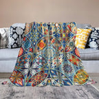 Boho Floral Throw Blanket Colorful Bohemian Mandala Blanket for Sofa Bed Couch Chair Or Dorm 70"x80"