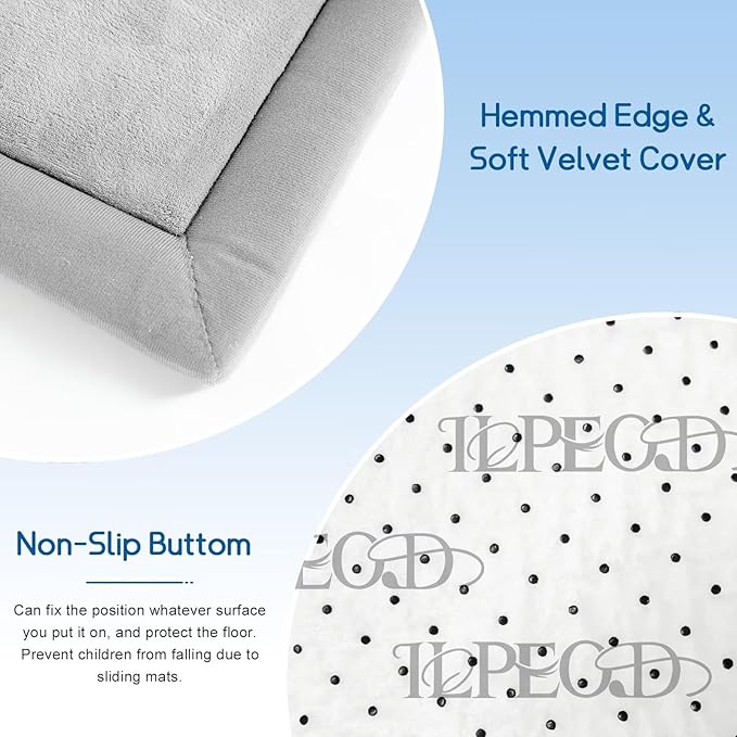 Baby Play Mat for Floor Nursery Rug Muscle Mat Area Rug Playroom Rug 74"x50" Playpen Mat Memory Foam 1.3" Thick Crawling Mat for Babies,Toddlers, Infants, Kids,A Light Gray