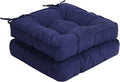Tiita Chair Pads Cushions 18x18 Inch, Square Floor Pillows Pad for Patio Outdoor Furniture, Kitchen Dining Chairs with Ties Set of 2, Navy Blue