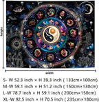 Lahasbja Blacklight Constellation Tapestry UV Reactive Sun and Moon Tapestries Spiritual Zodiac Astrology Wall Tapestries Galaxy Wall Decor Mystic Yin Yang Wall Hanging for Bedroom