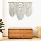 RUIZHIXUAN large macrame wall hanging - Boho Tapestry Macrame Wall Decor Art- Chic Bohemian Handmade Woven Tapestry Home Decoration for Bedroom Living Room Apartment Dorm Gallery - 43"x32" (Bead)