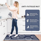 LuxStep Kitchen Mat Waterproof Kitchen Rugs for Floor Cushioned Anti-Fatigue Mat Non-Slip Standing Desk Mat Comfort Floor Mats for House Sink Office 17.3" x 39" Blue