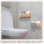 3 Pcs Woven Hanging Wall Baskets for Storage Seagrass Wall Mount Organizer with 6 Mounting Hooks Decorative Bathroom Basket for Boho Room Decor Letters Mail Kitchen