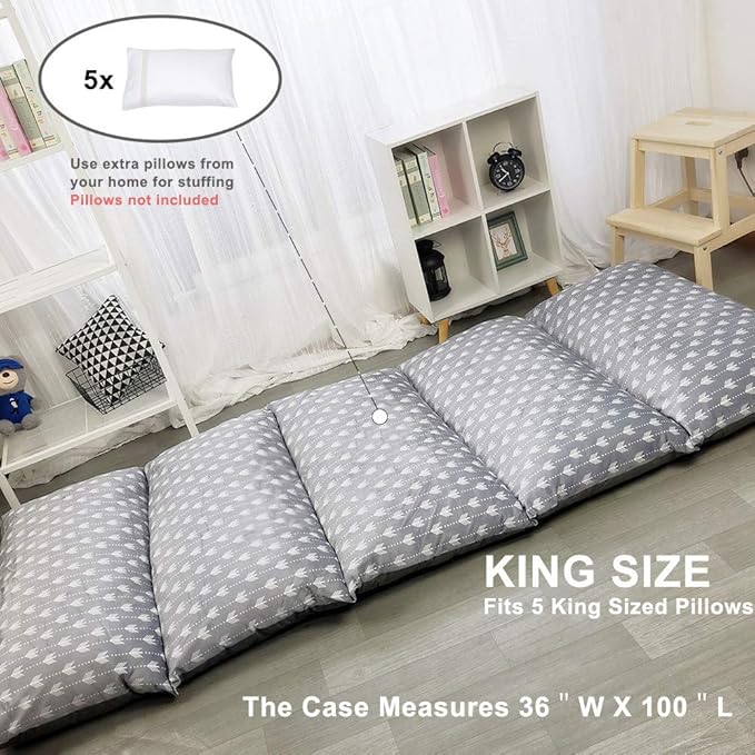 ICOPUCA Floor Lounger Pillow casing for boy Girl, Soft Minky Plush, Arrow Print, Cover/Sleeve/Casing ONLY! Perfect Reading and Watching TV Cushion - Excellent for Sleepovers, King Size;