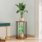 Plant Stand Indoor,small plant stool,Flower Pot Corner stand holder,Mid Century Heavy Duty Metal Tall Home Decor,Modern Round End Table,Small Rustic Display Stand for Living Room,Bedroom(Brown,18In)