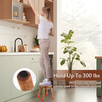 Round Solid Wooden Step Stool， Garden Stool，10''H,Plant Stool ，Wood Legs Detachable for Plant Stand, Kitchen, Bathroom，Bedroom，Livingroom (Walnut, 10inch)