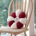 Sioloc Flower Shaped Throw Pillow - Christmas Decor, Plush Floor Pillow & Seating Cushion for Bedroom, Sofa, Chair (Snowman, 15.7Inch)