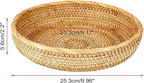Hipiwe 9.9" Round Key Basket Bowl for Entryway Table Wicker Storage Basket Woven Keys Bowl Holder Crackers Fruit Candy Serving Tray Rattan Organizer Basket for Remote Control Wallet Cell Phone