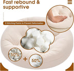 4Pcs Floor Pillows for Adults, Meditation Cushions, Large Round Sitting Cushion Living Room Memory Foam Pillow for Sitting(4, Beige, 22x22x6 Inch)