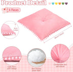 Tinideya 6 Pcs 15 Inch Square Floor Pillows for Kids Classroom Seating Cushions Flexible Plush Seats for Reading Corner Classroom Supplies Playroom Preschool Elementary Daycare