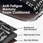 Arttown Black Anti-Fatigue Kitchen Rug Set of 2 Cooking Knife and Fork Cushioned Floor Standing Mat Waterproof Non-Slip Mat and PVC Ergonomic Comfort Foam Rug