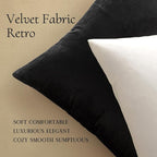 MIULEE Velvet Throw Pillow Covers 22x22 Inch, Pack of 2 - Black, Super Soft Decorative Square Cushion Cases Modern Luxury Home Decor for Sofa, Couch, Bed, Bedroom Livingroom