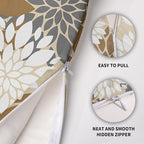Brown White Grey Gray Pillow Covers 24X24 Inch Set of 2, Modern Dahlia Floral Print Decorative Throw Pillow Covers Outdoor Farmhouse Cushion Case for Home Couch Sofa Bed Decoration