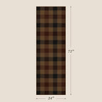 JTJ 2x6 Easy Jute Runner for Indoor Entrance - Outdoor Runner Rug for Patio, Kitchen Runners Non Skid Washable 6ft - Vintage, Mudroom, Washable Stain Resistent Carbin Brown and Red Checkered Décor