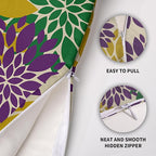 Purple Yellow Green Pillow Covers 22X22 Inch Set of 2, Modern Dahlia Floral Print Decorative Throw Pillow Covers Outdoor Farmhouse Cushion Case for Home Couch Sofa Bed Decoration