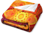 Red Mandala Throw Blanket Bright Circular Ethnic Pattern Native Indian Ornament Blanket for Sofa Bed Couch Chair Or Dorm 60"x80"
