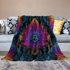 Mandala Boho Throw Blanket Colorful Floral Bohemian Blanket for Sofa Bed Couch Chair Or Dorm 60"x80"