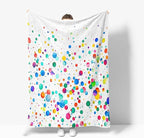 Kids Colorful Throw Blanket, Rainbow Polka Dot Funny Bright Blanket for Bed Sofa Travel and Camping Flannel Blanket Gift, Super Soft Cozy Fluffy Plush Blanket for All Seasons, 50" x 60"