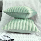 2 Pack 26x26 Pillow Cover Velvet Pillow Covers, Faux Fur Square Throw Pillow Covers for Living Room Decorations Throw Pillow Case, Throw Pillow Cover Cushion Cover for Sofa Bedroom Car, Sage Green