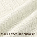 decorUhome Spring Cream White Chenille Euro Sham Throw Pillow Covers 22x22 Set of 2 Textured Soft Cozy Slubby Couch Pillow Covers Modern Farmhouse Boho Decorative Pillow Cases for Bed Sofa Living Room