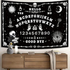 Atrippy Halloween Gothic Grunge Room Decor, Skull Tapestry for Bedroom,Goth Witchy Dark Aesthetic Home Decor,Small Skeleton Vintage Black and White Emo Wall Decor (24" X 36")