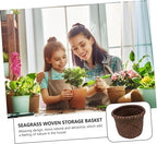 1pc Woven Storage Basket Bins for Toys Rattan Laundry Bin Wicker Trash Basket Indoor Plants Plant Shelf Indoor Wicker Plant Pot Brackets Vase Hanging Flowerpot Seaweed Liner French