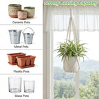 Macrame Plant Hangers, Modern Macrame Plant Hanger, Cotton Rope Hanging Planter for Indoor/Outdoor Balcony Home Decor (Planters/Plants Excluded)