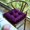 vctops Soft Velvet Chair Pads with Ties Comfy Solid Seat Cushion for Dining Chairs, Office Chairs, Hardwood Floors (Purple, 16"x16")