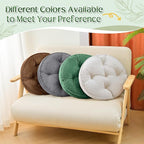 Floor Pillow Set of 2, Memory Foam Meditation Cushion, Floor Cushions for Adults Sitting, Large Round Seat Cushions for Yoga, Living Room, 20x20 Inch (Round | Green)