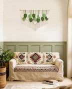 Tempospark Large Macrame Tapestry Wall Hanging, Boho Leaves Tassels Tapestries Wall Decor for Living Room, Bedroom, Dining Room, Nursery, Hallway, Balcony 39x29.5 Inch