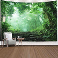 EMMTEEY Forest Tapestry Spring Green Forest Road 80X60 Inch Large Tapestry Wall Art Hanging Tapetries for Bedroom Living Room Dorm Décor