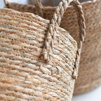 Straw Flower Pots, Plant Baskets Indoor, Basket Planter, Versatile Rattan Grass Woven Flower Planter, Plant Pot for Living Room Balcony Garden Decoration,Indoor & Outdoor