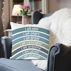 QIYUHOY Boho Rainbow Classroom Throw Pillow Covers, Book Center Calming Corner Playroom Decor Pillow Case, Purple Pillow Cover, I Am Kind Smart Brave Confidence 18x18 Inch (Olive)