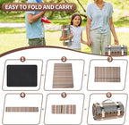 G GOOD GAIN Picnic Blankets Outdoor - Waterproof Outdoor Rug with Shoulder Carry Strap | Machine Washable Picnic Mat with Sandproof Backing for RV, Balcony, Camping, Hiking, Concerts (Orange, 9' x 6')