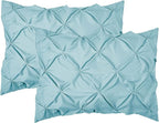 Elegant Comfort 2-Pack Sham Set Pinch Pleat Design, 1500 Premium Hotel Quality Microfiber, Stylish Design-Easy Care, Wrinkle and Stain Resistant, 2-Piece Sham Set, Pleated King, Aqua