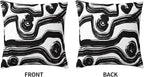 Abstract Black and White Brush Stroke Throw Pillow Covers 18x18 Set of 2, Modern Geometric Art Cushion Cases, Minimalist Boho Decorative Pillowcases for Farmhouse Sofa Couch Living Room Bedroom Decor