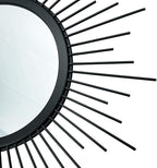 3 Pack Metal Mirrors for Wall Sunburst Wall Mirrors Home Décor Decorative Hanging Wall Art for Living Room Bedroom Entryway (Black, Flower+Sunburst)