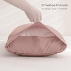 JELLYMONI Pillowcases King Size Smokey Pink 2 Pack Boho Striped Bed Pillow Covers 20x36in Polyester Envelope Pillow Shams Tufted Bohemian Textured (Pillows are not Included)
